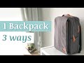 😱1 Backpack 3 Ways – Work+Gym, Travel, Overnight ft. Nordace Siena Backpack