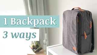 😱1 Backpack 3 Ways – Work+Gym, Travel, Overnight ft. Nordace Siena Backpack