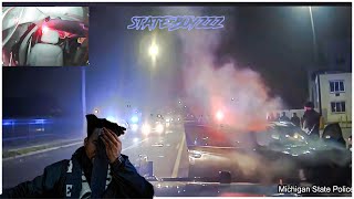 Charger Scatpack 392 CRASHES during High Speed Chase with Michigan State Police👮‍♂️…