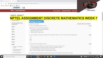 NPTEL Discrete Mathematics Assignment Week 7  | NPTEL Discrete Mathematics  Solutions 2020
