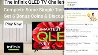 Flipkart New Challenge  today win  Super Coins || Infinix Tv Challeng 2023