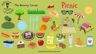 Learn English Vocabulary for Kids | Picnic Talking Flashcards | The Mommy Corner