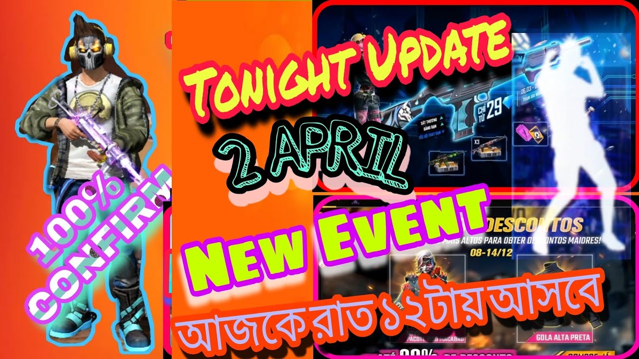 FREE FIRE TONIGHT UPDATE/2 APRIL NEW EVENT/NEW EVENT |TONIGHT UPDATE FF/