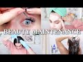 Beauty Maintenance Routine *at home* to save $$ | wax, scalp, hair mask, lash extensions, nails etc.