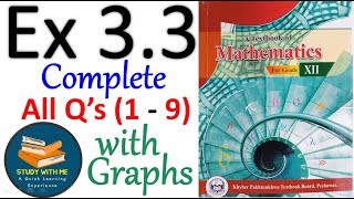 Class 12 Maths Exercise 3.3 New KPK Book | Class 12 Maths Ex 3.3 KPK New Book| Study With Me