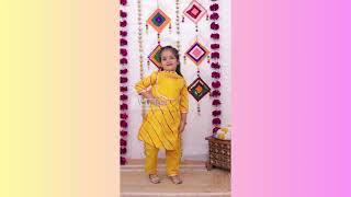 Blossom Yellow Lehariya Kurta Pajama with Dupatta. screenshot 5