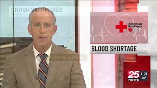 Red Cross warns of nationwide blood shortage