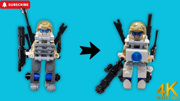 Upgrade Army Suit Armor 1.1 to White Suit Armor|Robot Armor #legominifigures #legotutorial #legomech