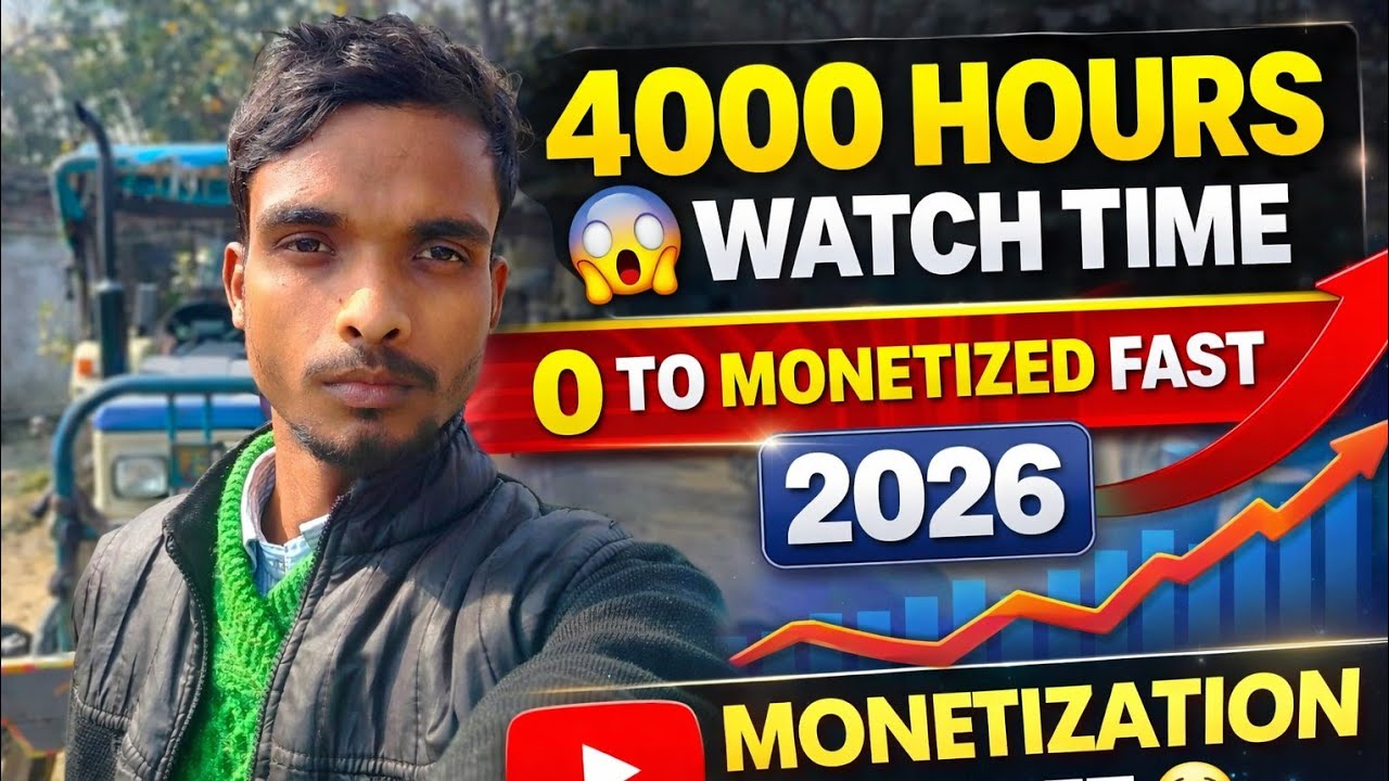 How To Complete 4000 Hours Watch Time on YouTube 2026 | Monetization ...