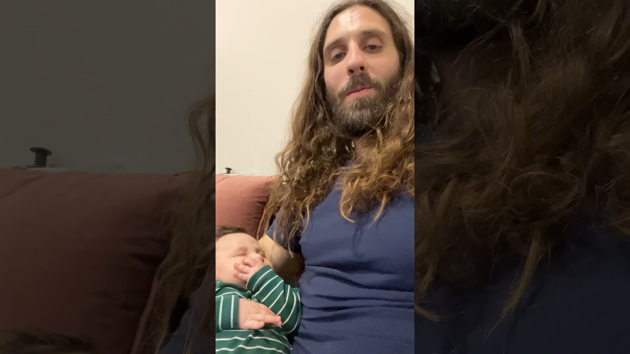 Finally fell asleep in Daddy&rsquo;s arms #newborn #newfather #newdad #familyvlogs #dadmoments