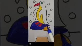 Coloring Penguin 🐧 ❤️ | #youtubeshorts #viraltrendingshorts #shortsfeed #artforkids #coloringfun