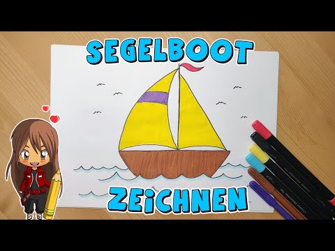 Segelboot einfach malen für Kinder | ab 5 Jahren | Malen mit Evi | deutsch