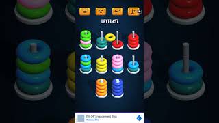 Hoop Sort Puzzle - Color Ring Stack Sorting Game Level 457 Solution