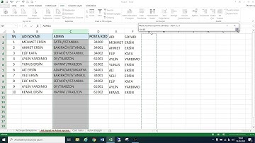 AD SOYAD VE ADRES BİLGİSİNİ AYIRMA (EXCEL