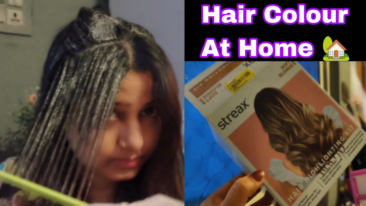streax hair colour at home ghar pe baal colour kaise kare 😝 How to apply streax  hair colour