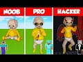 Baby in yellow statue house build challenge  noob vs pro vs hacker  minecraft battle animation