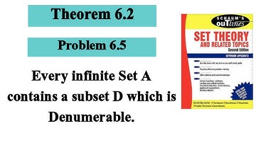 Every infinite Set contains a subset which is Denumerable |  Problem 6.5 | Theorem 6.2