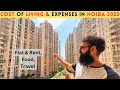 Cost of living in noida 2023  expenses  rent flat travel  food  detailed 3bhk flat overview