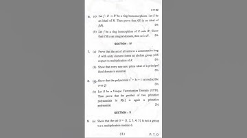 IGU Meerpur || B.Sc. 5th semester |Dec-2023 ||Question Paper ||MATHEMATICS || Groups and Ring ||