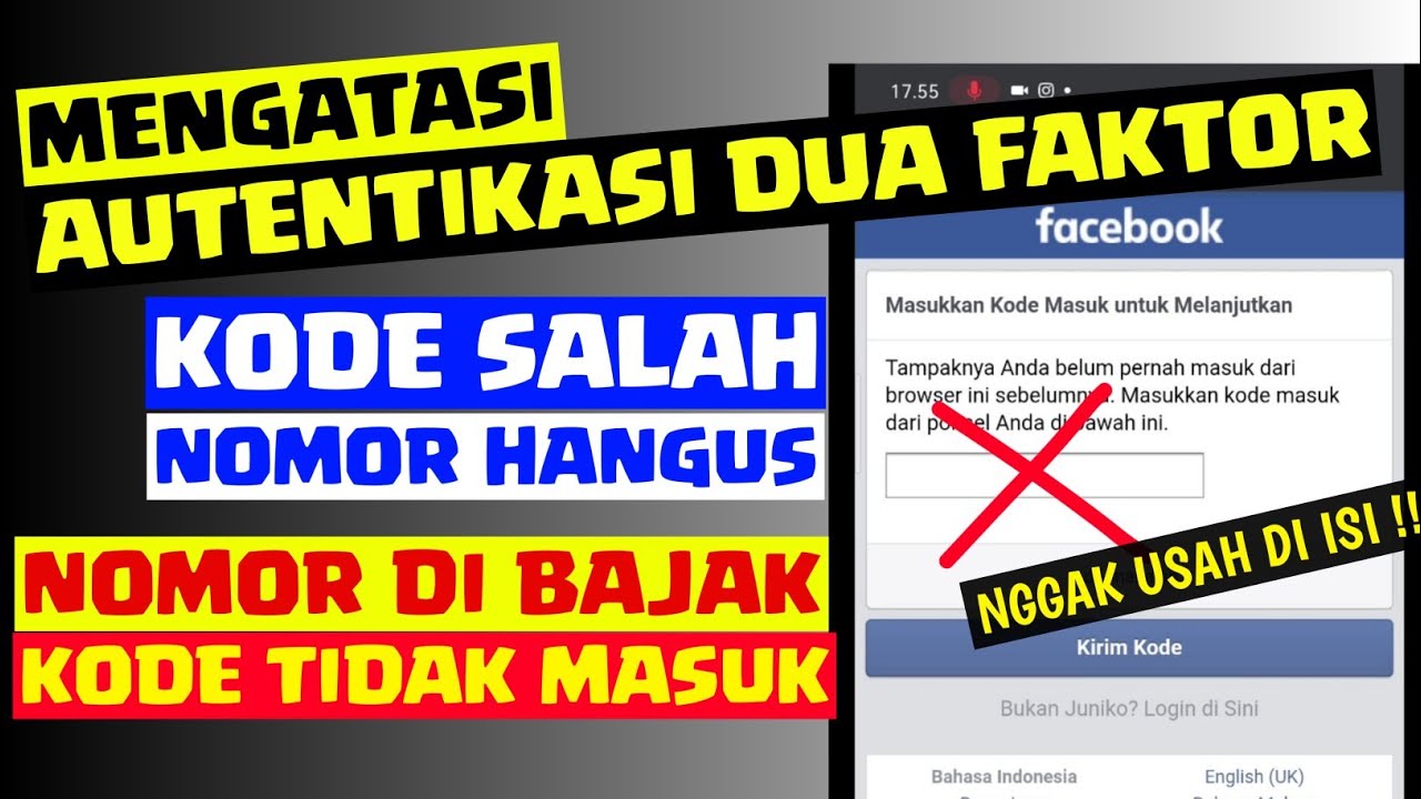 Cara Mengatasi Autentikasi Dua Faktor Fb Kode Salah Kode Tidak Masuk Nomor Hangus Youtube