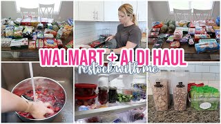 WALMART + ALDI GROCERY HAUL | RESTOCK WITH ME | DAY IN THE LIFE VLOG