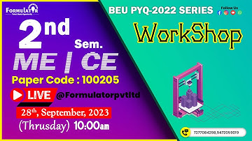 BEU PYQ-2022 Series Workshop Manufactiring Technology 2nd Semester #civil #mechanical  #pyq #beu