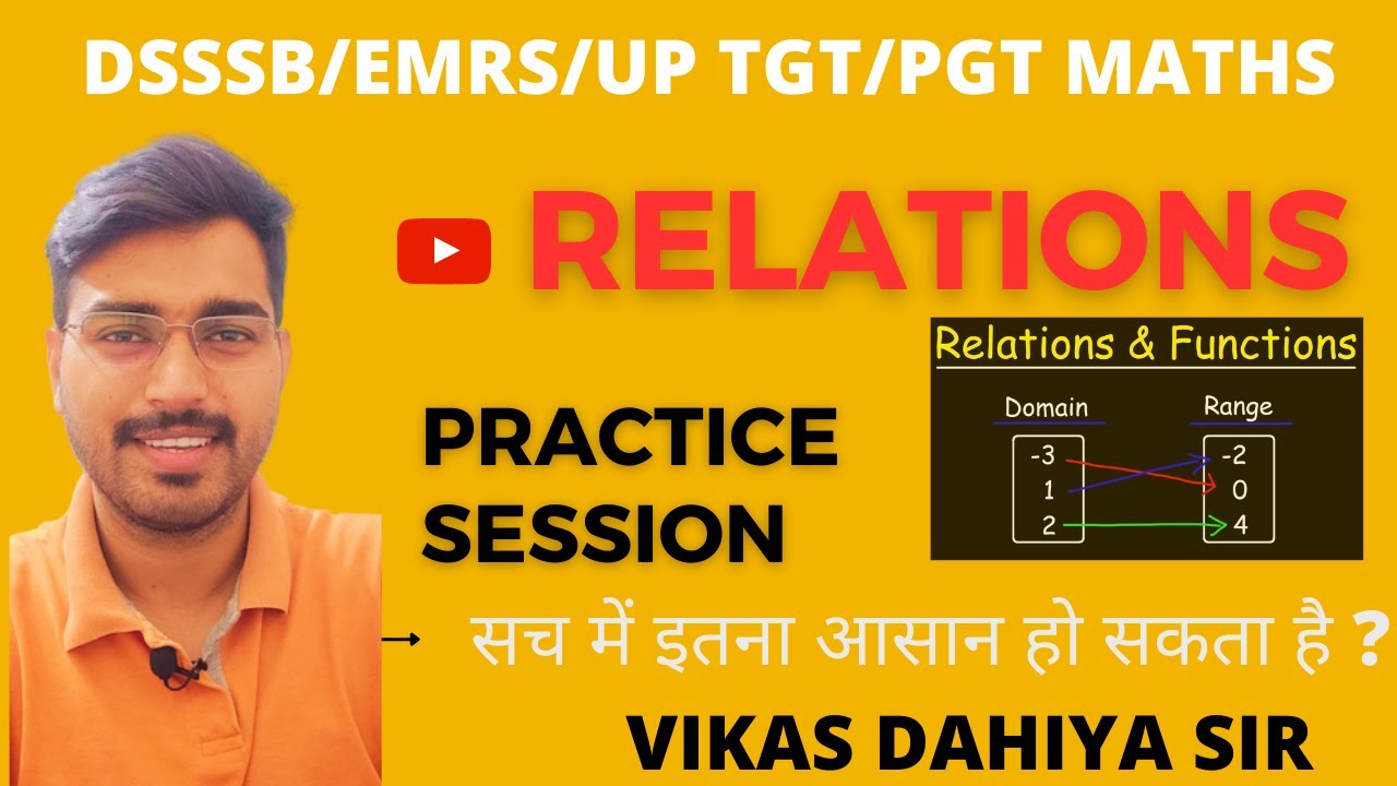 Chapter2- RELATIONS  Part-3 MCQs || DSSSB/BPSC/EMRS/UP/Haryana TGT/PGT Maths Preparation 2023-24 ||