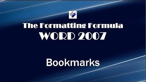 Word 2007 Bookmarks
