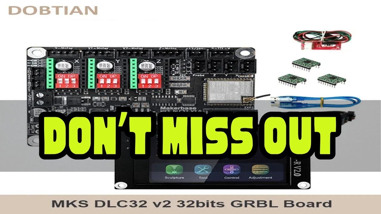 Grbl 32 bit CNC Shield Controller ESP32 WIFI MKS DLC32 V2.1 Offline Control Board TS24 Touchscreen