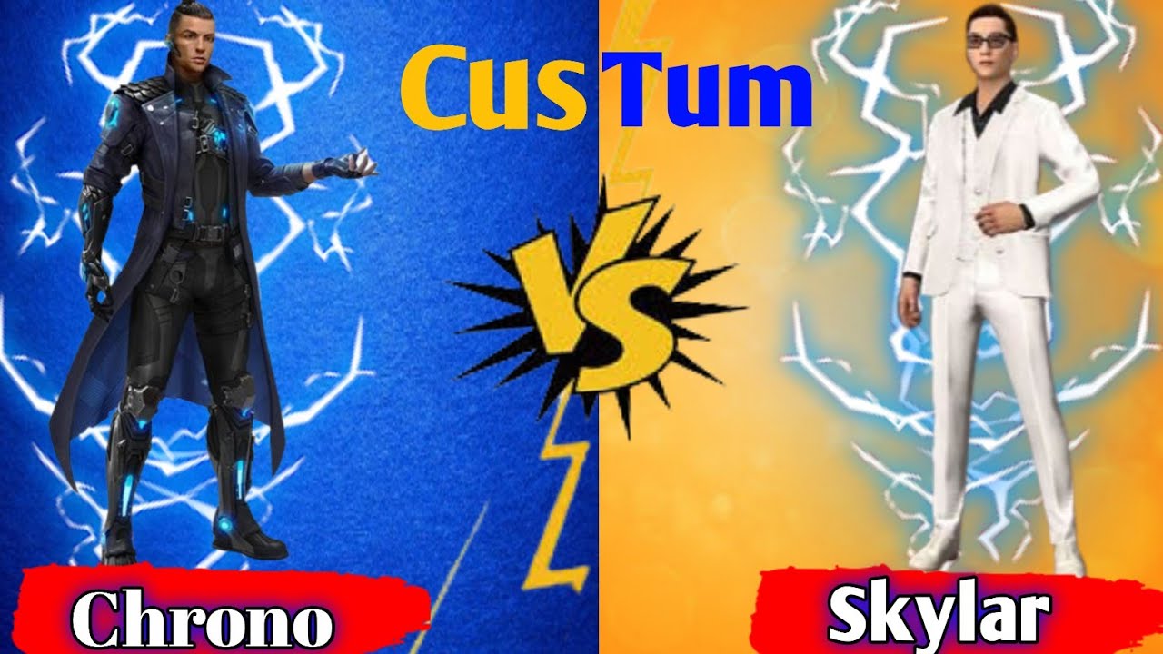 Chrono Vs Skylar.Who's best for bettle in custom !! Garena Free Fire 🤐