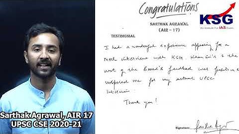 AIR 17, SARTHAK AGRAWAL, UPSC CSE 2020 21, Toppers