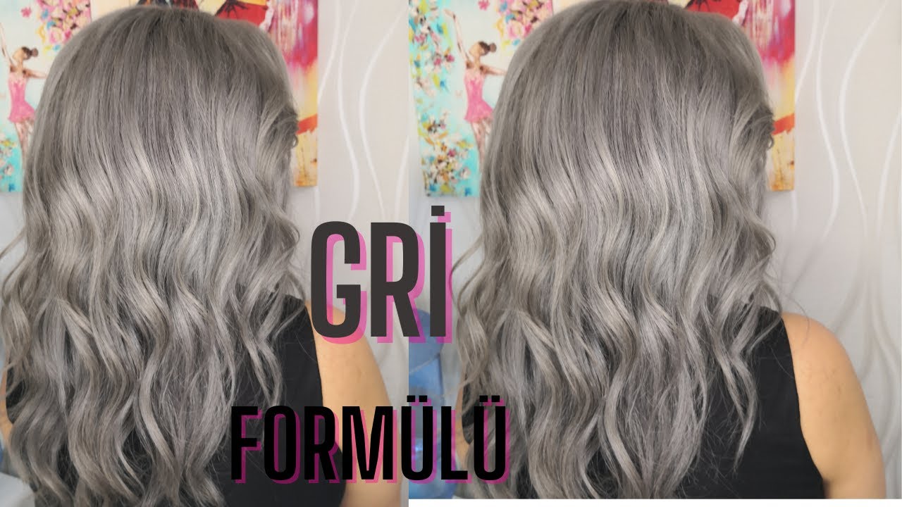 gri saç boyama😎 gri renkleri hangi boyalarla elde ederiz🤔 gümüş gri😉saç  açma boyama - YouTube