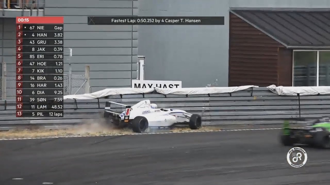 Formel 4 DK & Formel 5 Denmark 2018. Race 2 Ring Djursland. Malthe Jakobsen Crash