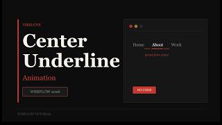 Webflow Center Underline Animation 2026 | No Code