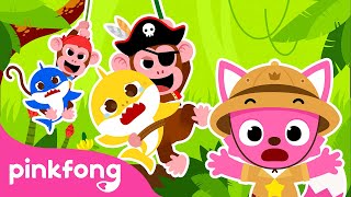 Esconde-Esconde Na Selva Com A Família Tubarão Esconde-Esconde Pinkfong Canções Para Crianças
