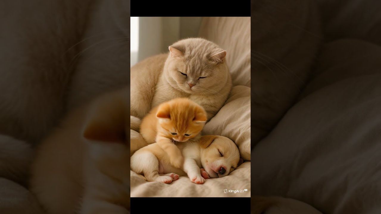 Gentle Paw Endless Love Kitten S Sweet Moment With A Sleeping Puppy