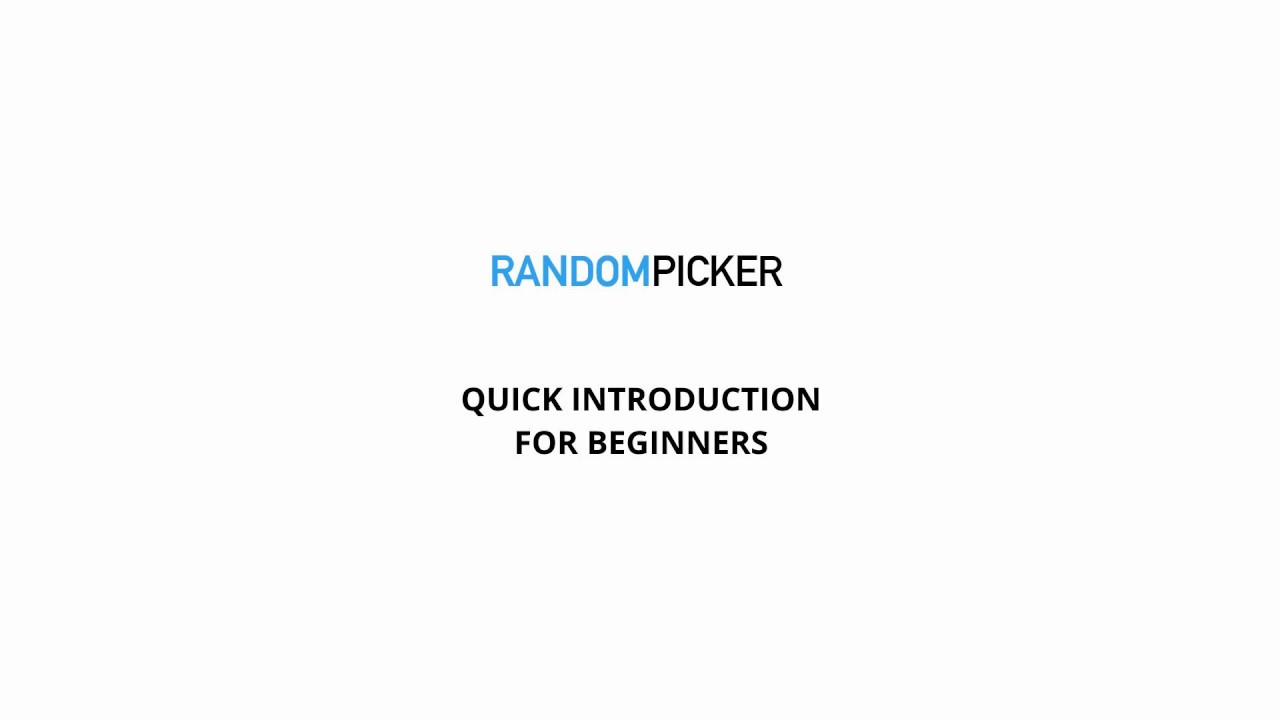 RandomPicker Quick Tutorial - YouTube