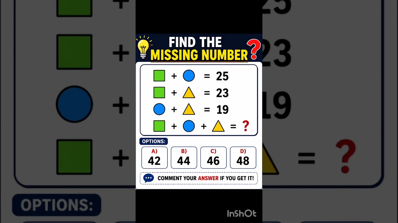 🧩 Only 1% Can Solve This Math Puzzle!🤯 Find the Missing Number!🧠 Can You Crack This Puzzle?