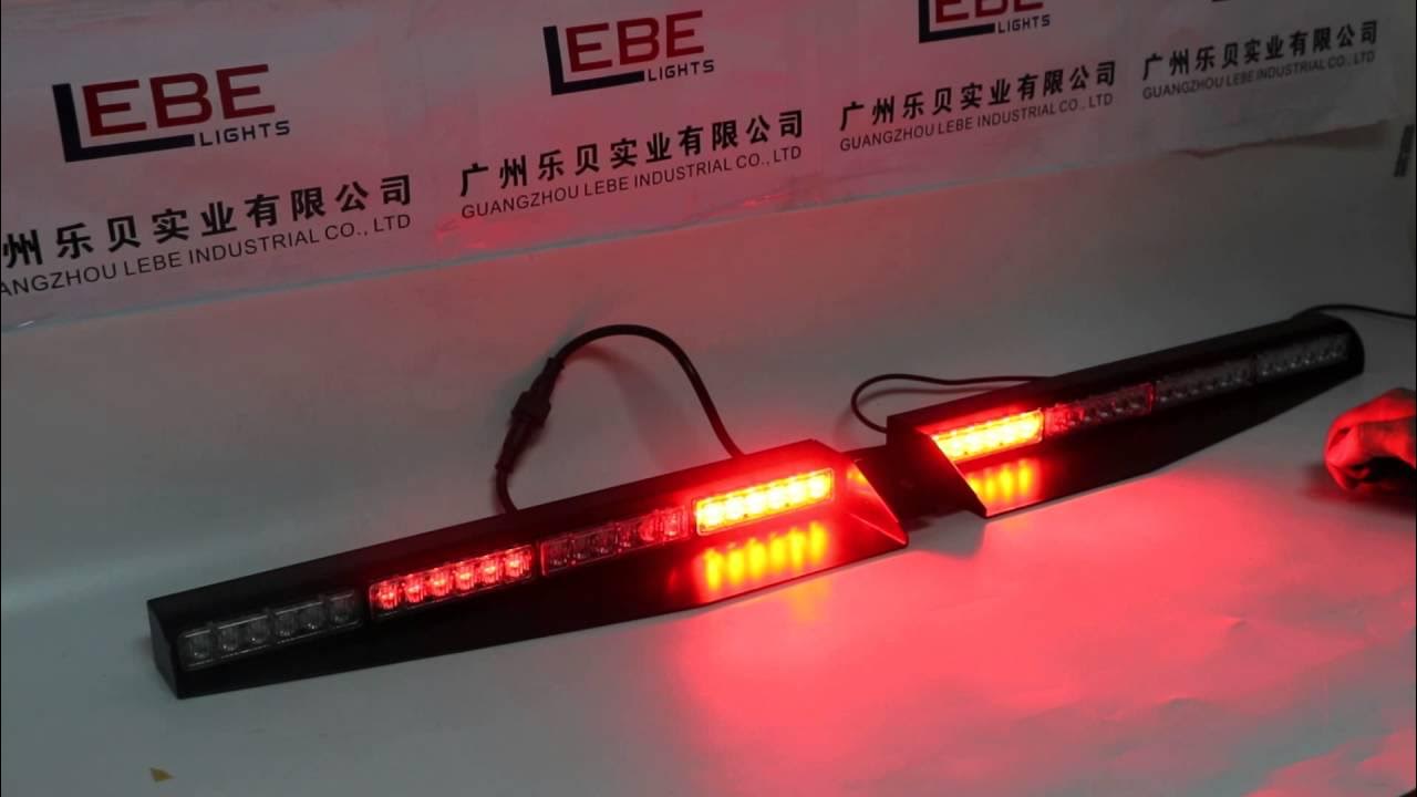 LED Visor Light Bar LB1105G, red with takedown LEDs YouTube