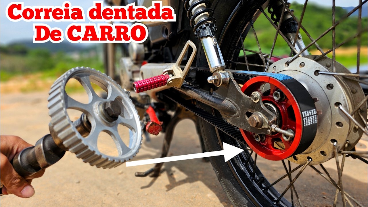 МОТОЦИКЛ С АВТОМОБИЛЬНЫМ РЕМНЕМ ГРМ ВМЕСТО ЦЕПИ