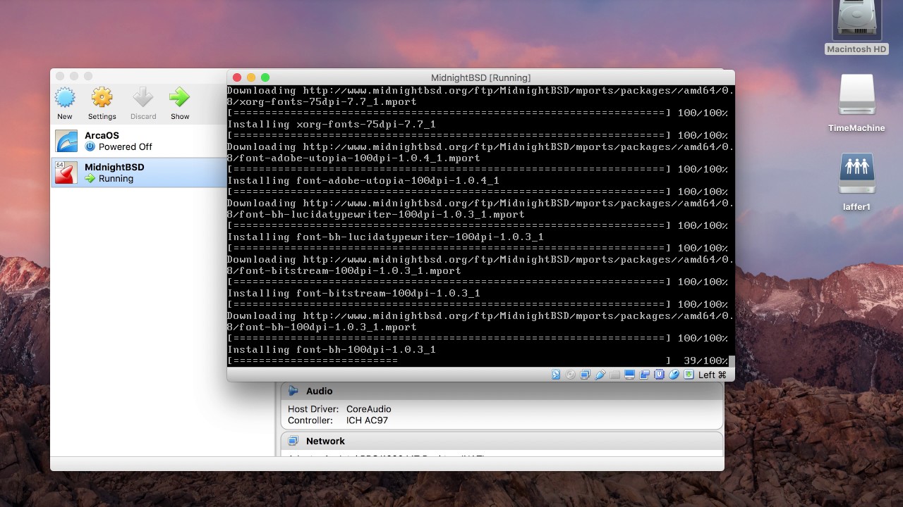 MidnightBSD 0.8.5 VirtualBox Install - YouTube