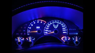 9302 Pontiac Firebird Trans AM Gauge Overlay with LED backlights