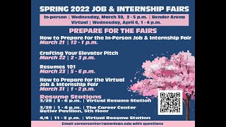 Resumes 101 for the Spring 2022 Job & Internship Fairs
