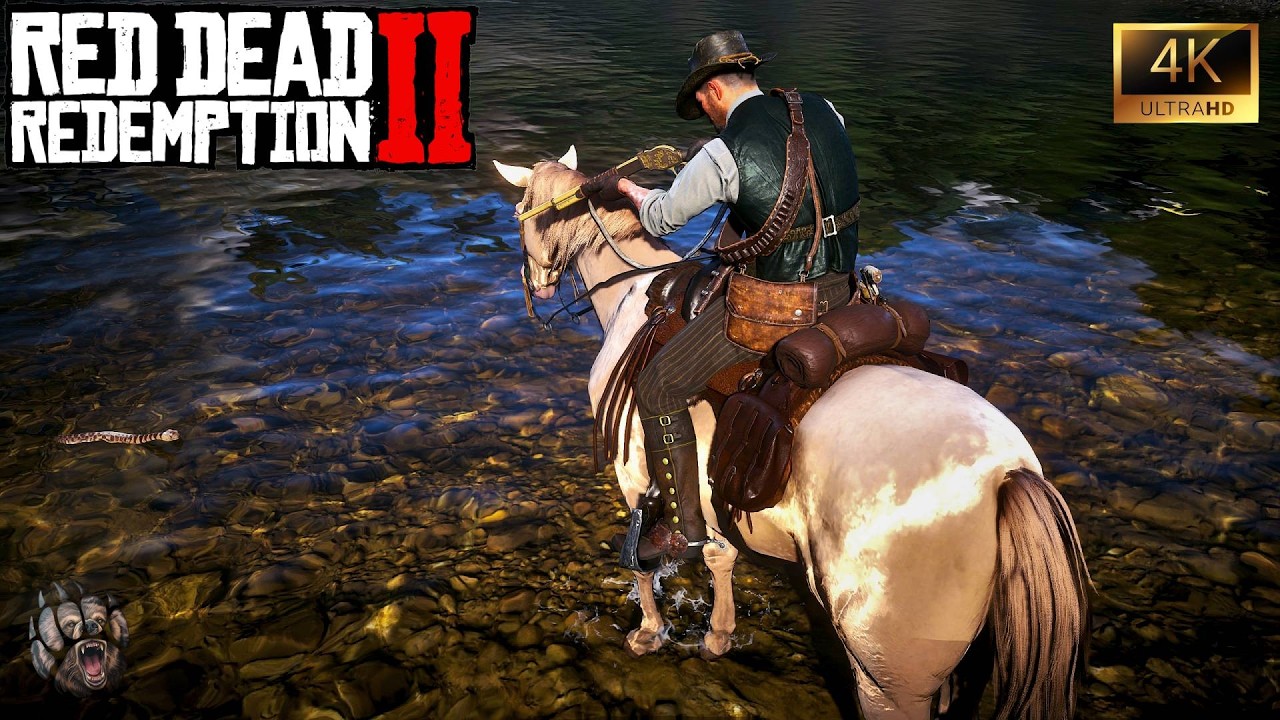 Cremello Rdr2 Relaxing Horse Ride With Buell Dutch Warmblood Cremello Gold -RDR 2- 4K ...
