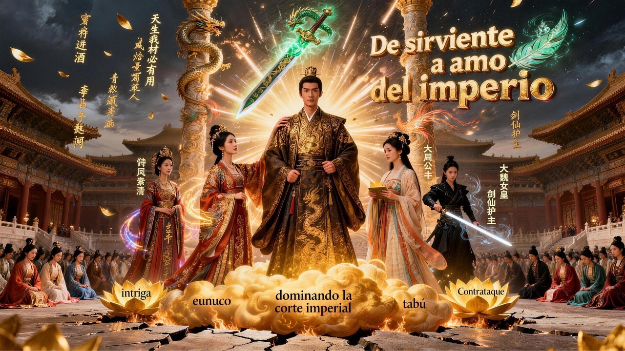 Reencarna como falso eunuco, despierta un poder y domina la corte.【De sirviente a amo del imperio】