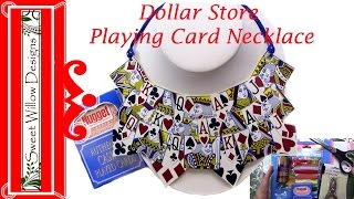 How to make a Dollar Store Playing Card Necklace - #DollarStoreArtChallenge