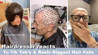 Hairdresser Reacts to Tik Tok's & Reels Biggest Hair Fails & Transformations #hair #beauty
