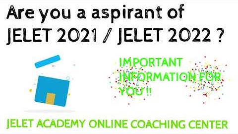 JELET 2021 / JELET 2022 ONLINE COACHING