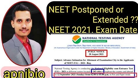 Latest News- NEET Exam Postponment Date or Extended ??NTA Official Public Notice