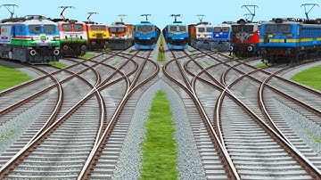 🪅All Realistic Freight Trains Crossing At Bumpy Curves Railroad Tracks || Train animation videos 